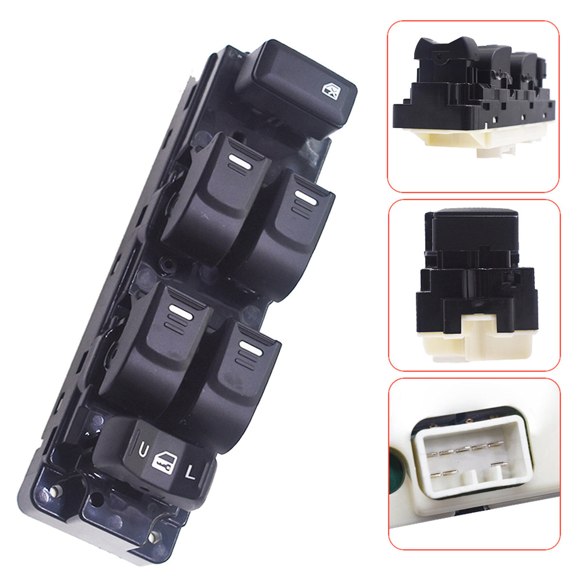 Front Master Power Window Switch Driver Side Replacement for Colorado 2004-2012/ Canyon 2004-2012 / H3 2006-2010/H3T 2009-2010