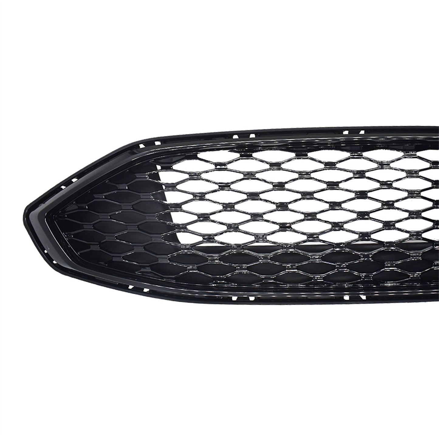 Front Hood Bumper Grill Honeycomb Gloss Black Grille Cover Replacement for 2017 2018 Fusion