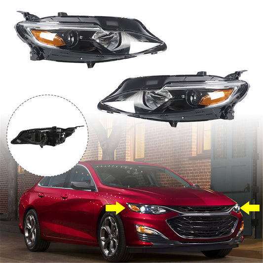 munirater Left Right Side Halogen Headlight Assembly Replacement for 2019 2020 2021 Malibu Driver Passenger Side Headlamps