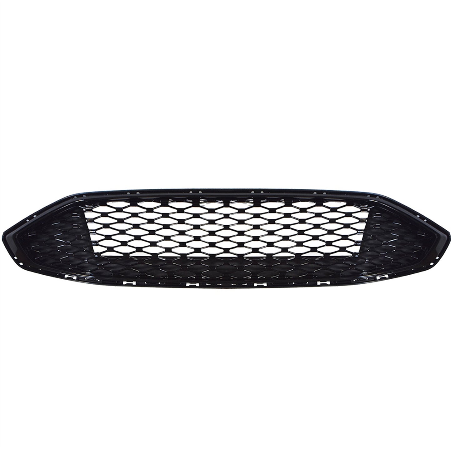 Front Hood Bumper Grill Honeycomb Gloss Black Grille Cover Replacement for 2017 2018 Fusion