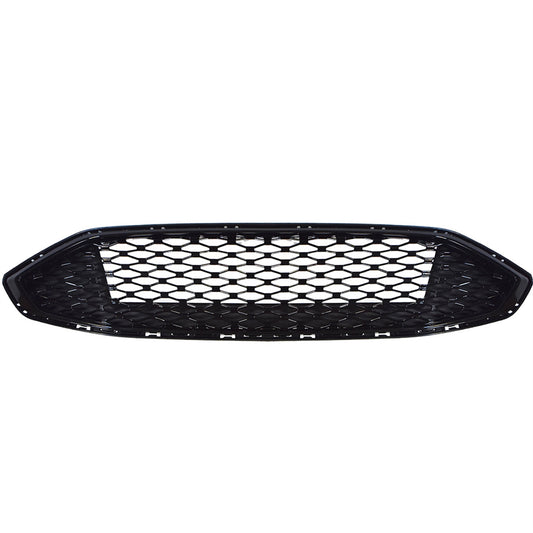 Front Hood Bumper Grill Honeycomb Gloss Black Grille Cover Replacement for 2017 2018 Fusion