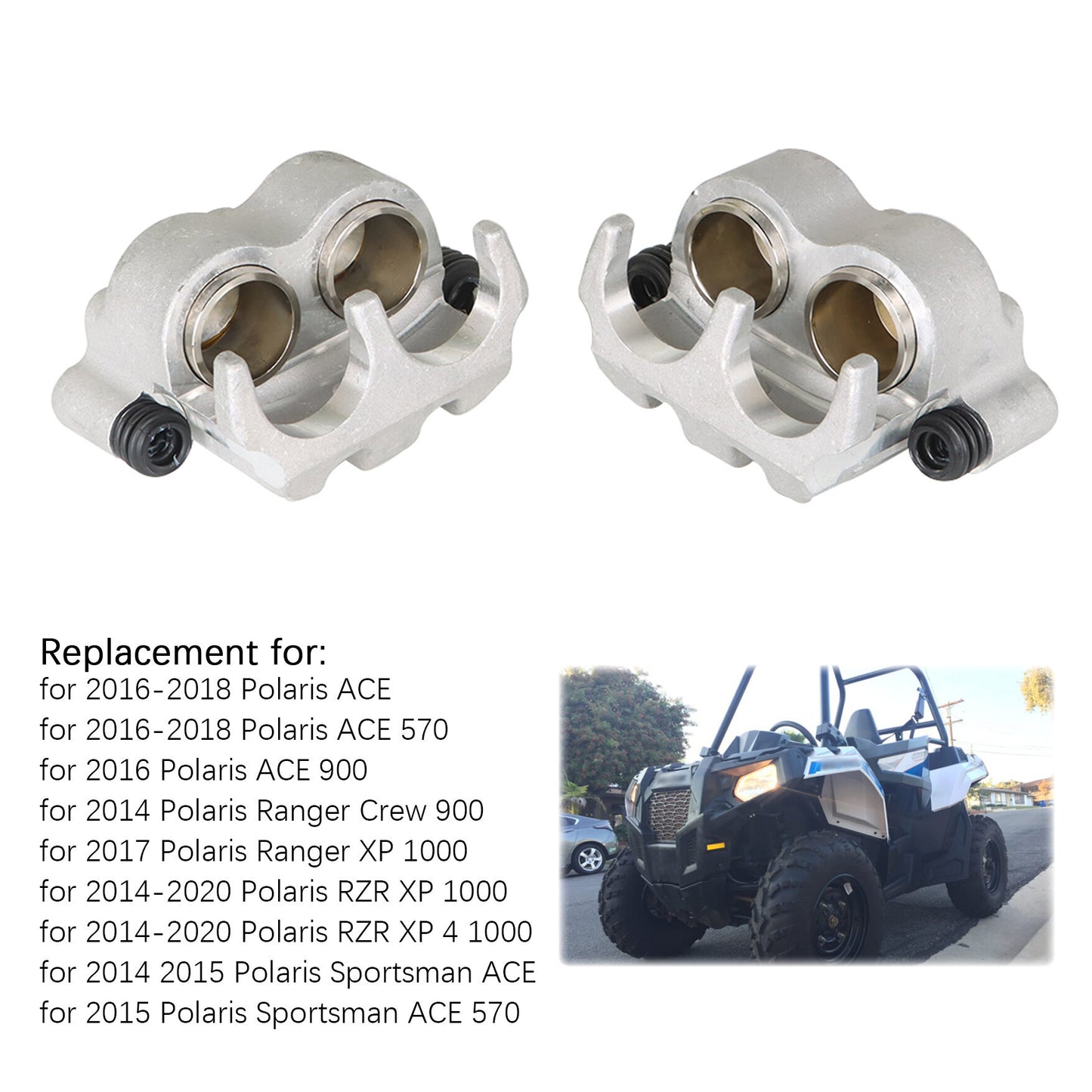 munirater Rear Left Right Brake Caliper Pad Set For Polaris Ranger RZR XP 1000 1912262