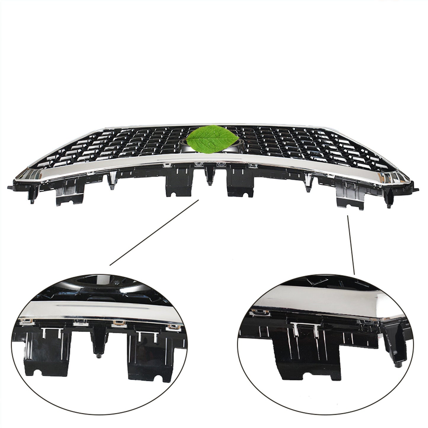 munirater Front Upper Grille Chrome Honeycomb W/O Radar Hole Replacement for 2015-2017 Sonata