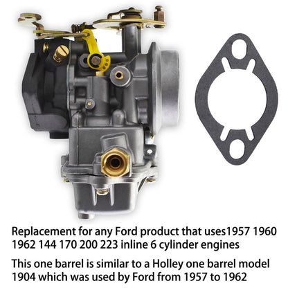 munirater 1-Barrel Carburetor Carb Replacement for Ford 1957 1960 1962 144 170 200 223 inline 6-Cyl Engine, Holley 1904 1940 1920 - Manual Choke Autoparts