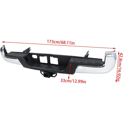 Chrome Steel Rear Step Bumper for Toyota Tacoma 2016-2023, TO1103129