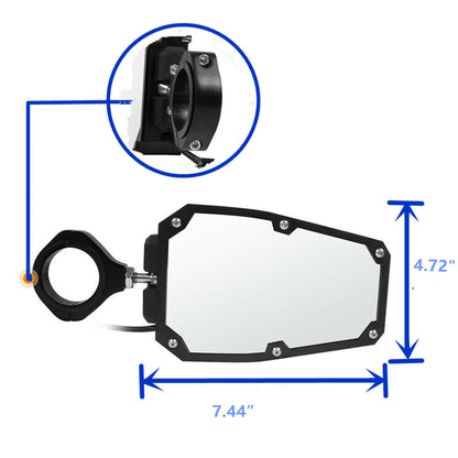 munirater Rear View Side Mirrors w/LED Lights Replacement for Polaris RZR UTV 1.75-2 Roll Cage