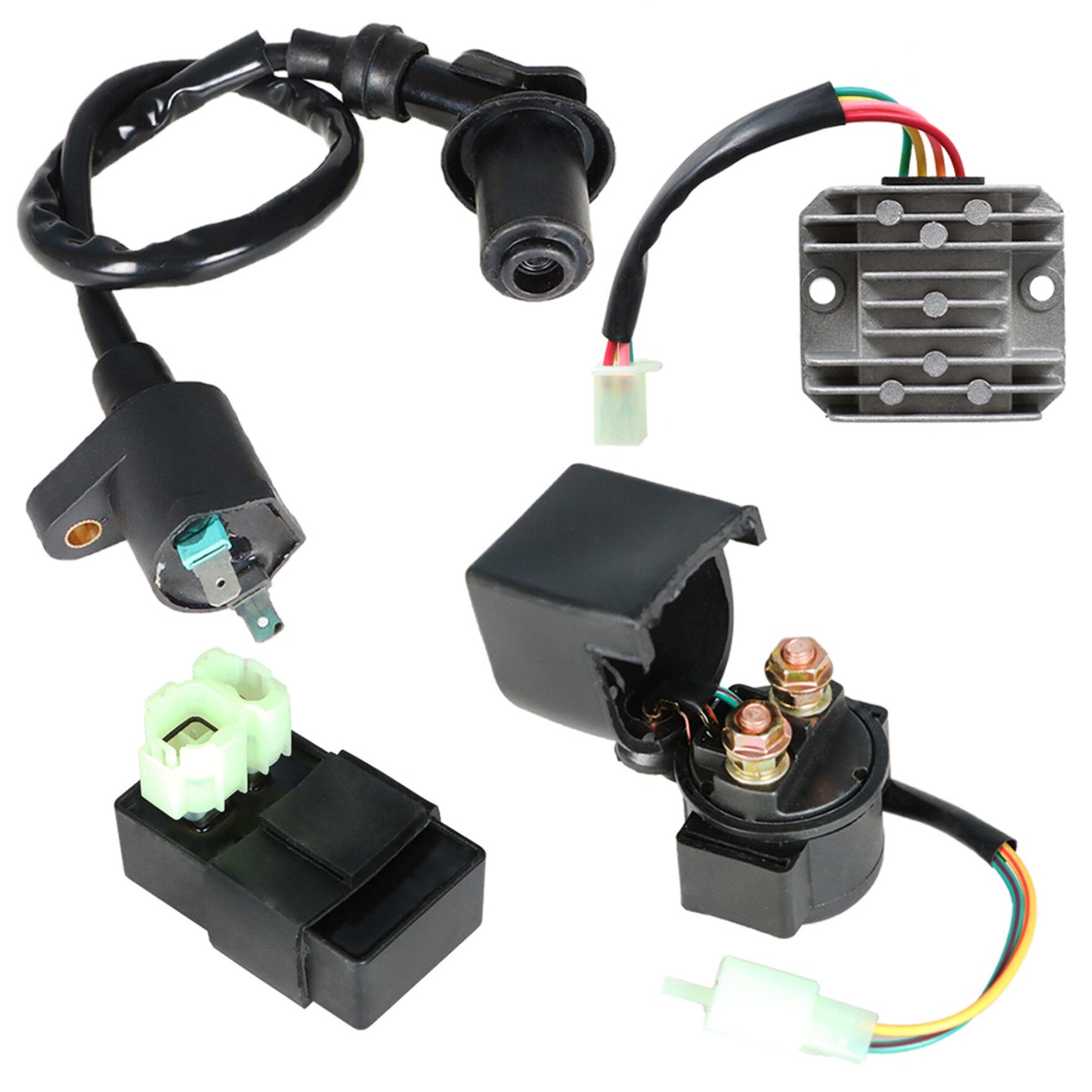 munirater Electric Set Ignition Coil CDI Relay Regulator ATV Replacement for 125 150cc GY6