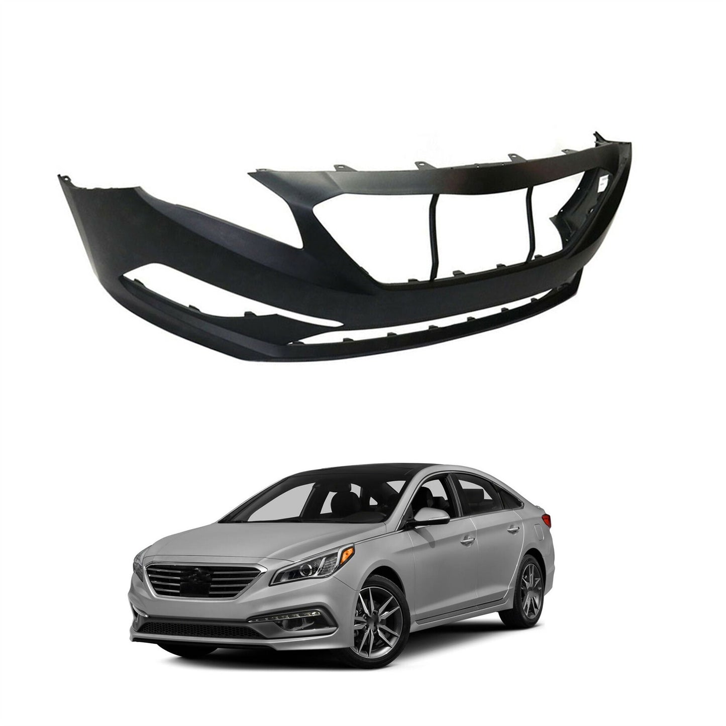 munirater Front Bumper Cover Primered Replacement for 2015-2017 Hyundai Sonata