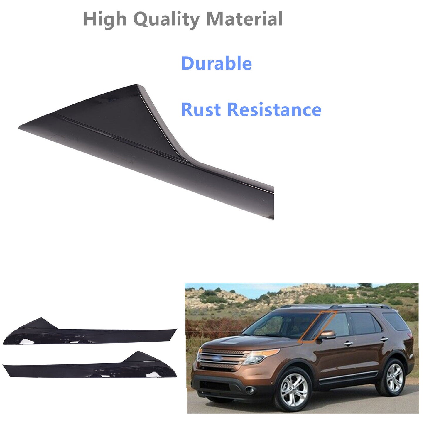 munirater Front Windshield Outer Trim Molding Right Passenger Side Replacement for 2011-2019 Explorer