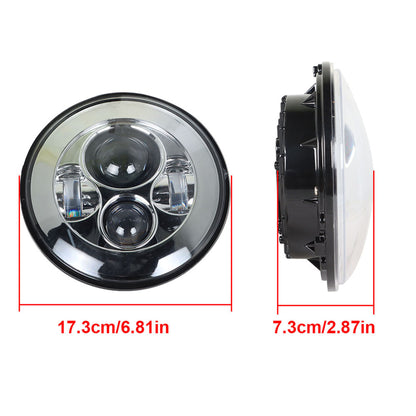 munirater 7In LED Projector Black Headlight With Adapter Mount Replacement for Dyna 2012-2013