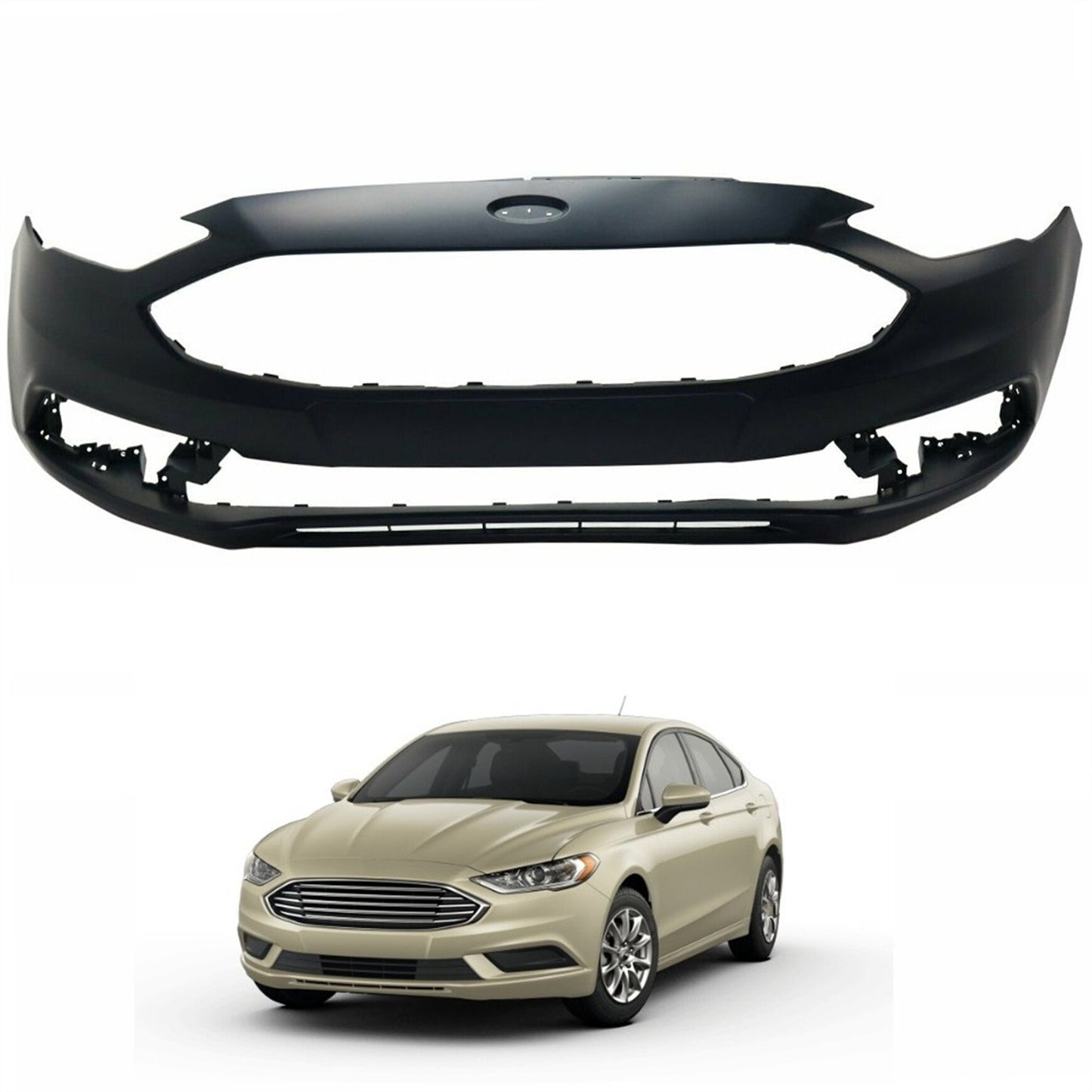 munirater Primered, Front Bumper Cover Fascia Replacement for 2017-2018 Fusion HS7Z17D957APTM