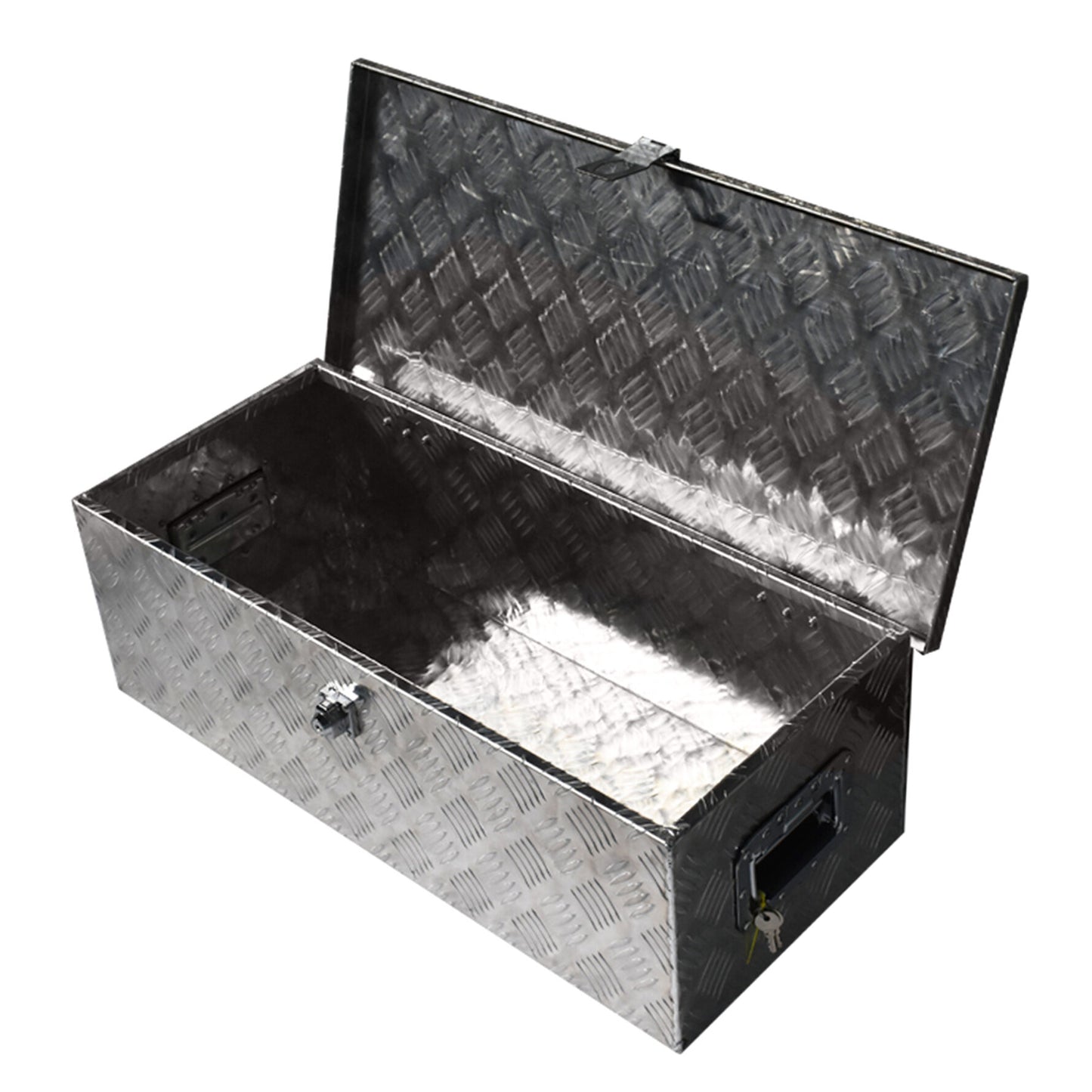 munirater 30" x13" x10 Cuboid Aluminum Tool Box for Truck Flatbed RV Camper w/ Side Handle