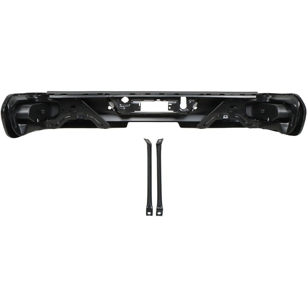 Black Rear Step Bumper for Chevrolet Silverado & GMC Sierra 2500 / 3500 2020-2025, with Sensor Holes