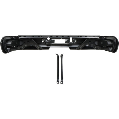 Black Rear Step Bumper for Chevrolet Silverado & GMC Sierra 2500 / 3500 2020-2025, with Sensor Holes