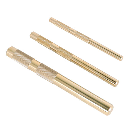 munirater 3-Pack Brass Roll Pin Knurled Punch Set Brass Drift Punch Kit 61360