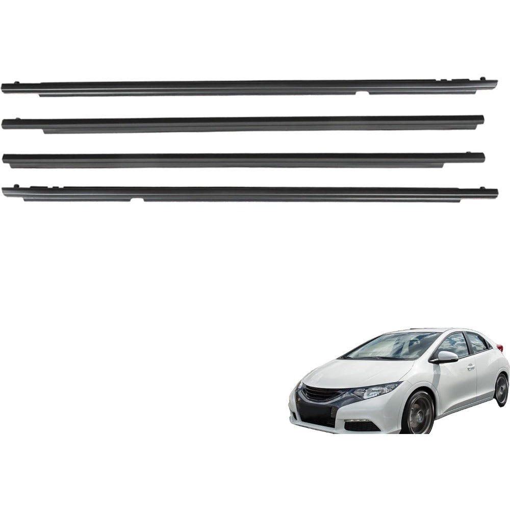 Black Window Weatherstrip Seal Kit for 2009-2012 Toyota Corolla, 4-Piece