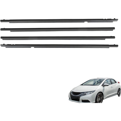 Black Window Weatherstrip Seal Kit for 2009-2012 Toyota Corolla, 4-Piece