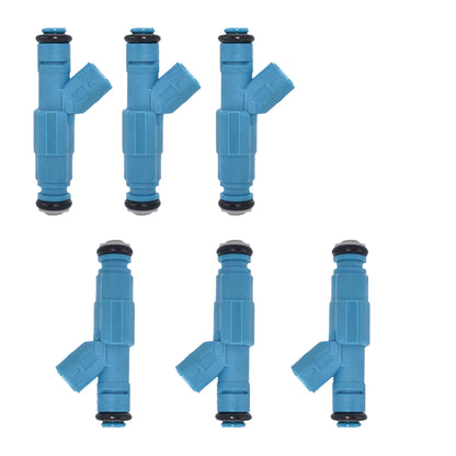 munirater 6-Pack 4 Holes Fuel Injectors Kits 0280155972 Replacement for 2002 2003 Ram 1500 Liberty 3.7L