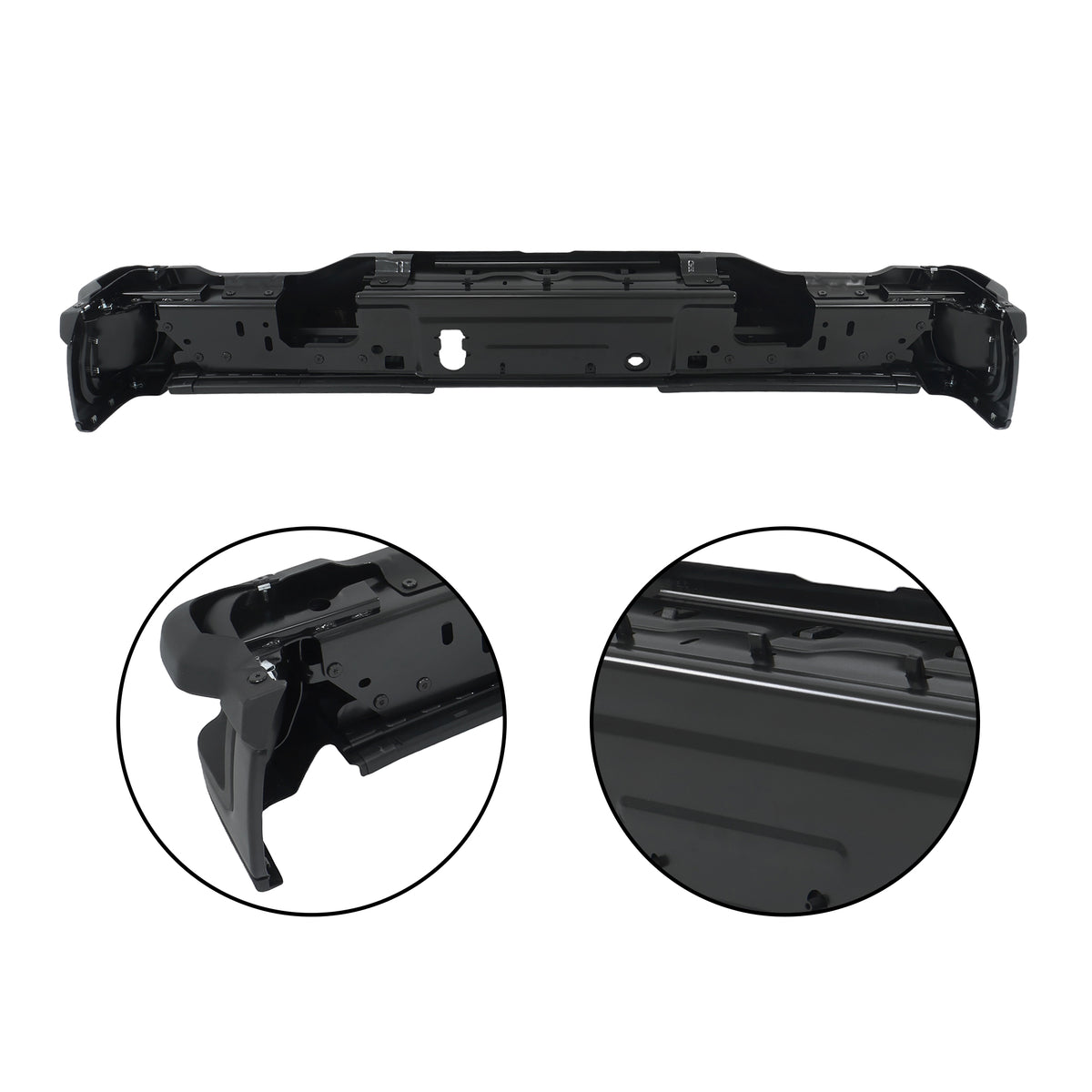 Black Steel Rear Bumper Assembly Replacement for F250 F350