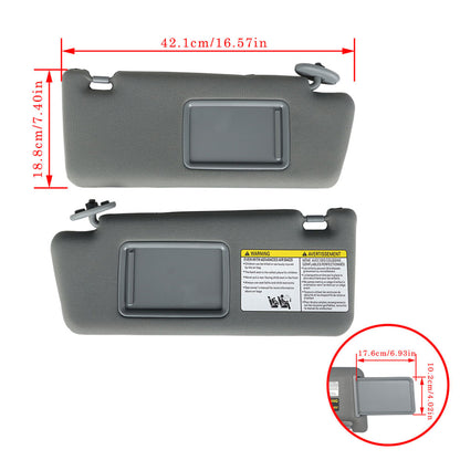 munirater Gray Sun Visor Sun Shade Pair Left Right Driver Passenger Set Replacement for 2005-2015 Toyota Tacoma 74320-35C10-B0