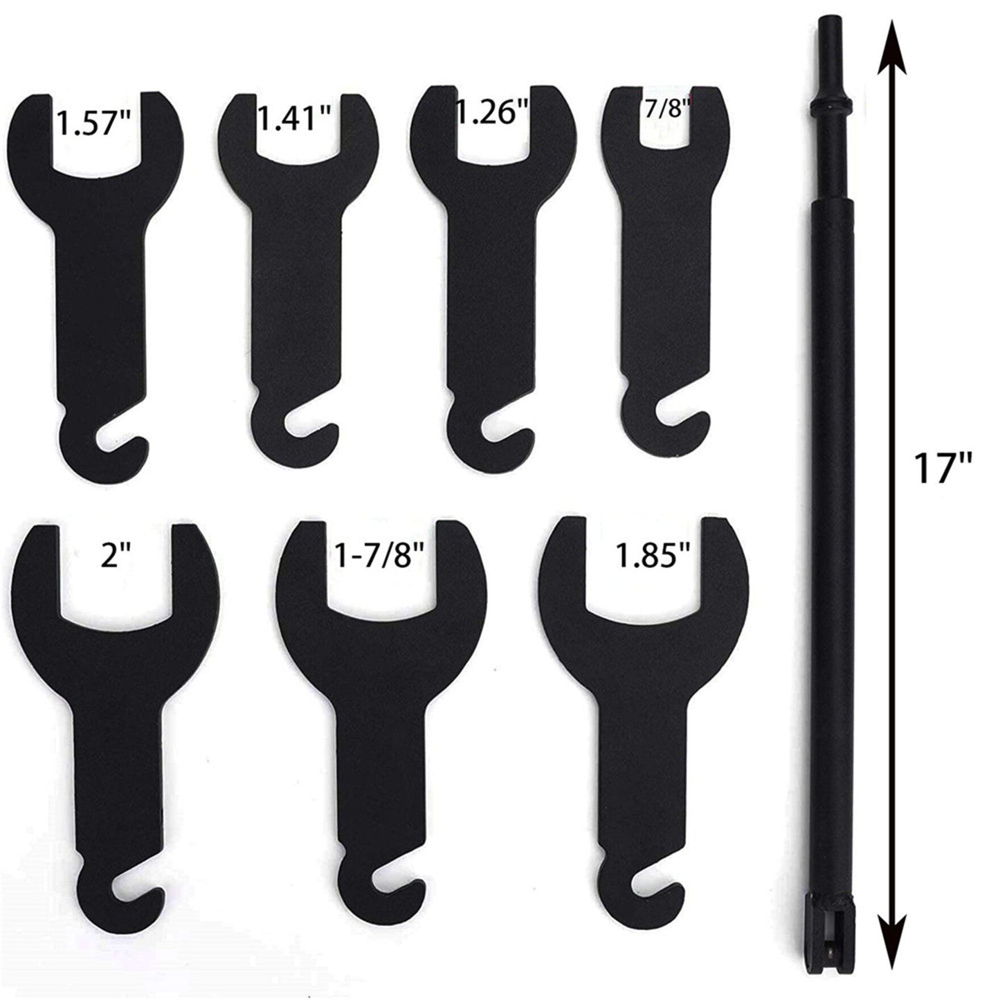 munirater Pneumatic Fan Clutch Wrench Set Removal Tool Fan Clutch Removal Tool Kit 7/8in 32mm 36mm 40mm 47mm 1-7/8in and 2in 43300