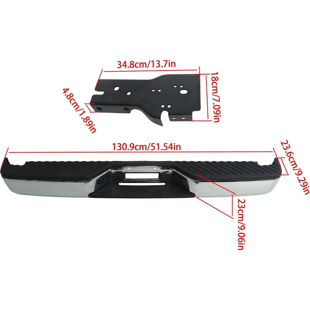 Chrome Steel Rear Step Bumper for Nissan Titan 2004-2015, NI1103109