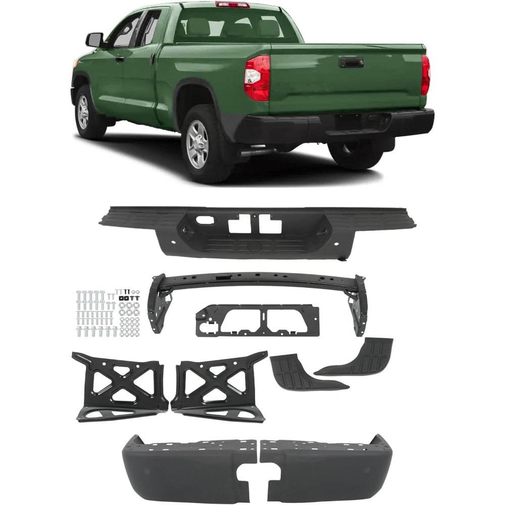 Black Steel Rear Step Bumper for Toyota Tundra 2014-2021, TO1103122
