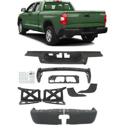 Black Steel Rear Step Bumper for Toyota Tundra 2014-2021, TO1103122