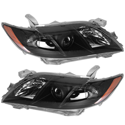 munirater Headlight For 2007-2009 Toyota Camry Projector Assembly Black Housing Right+Left