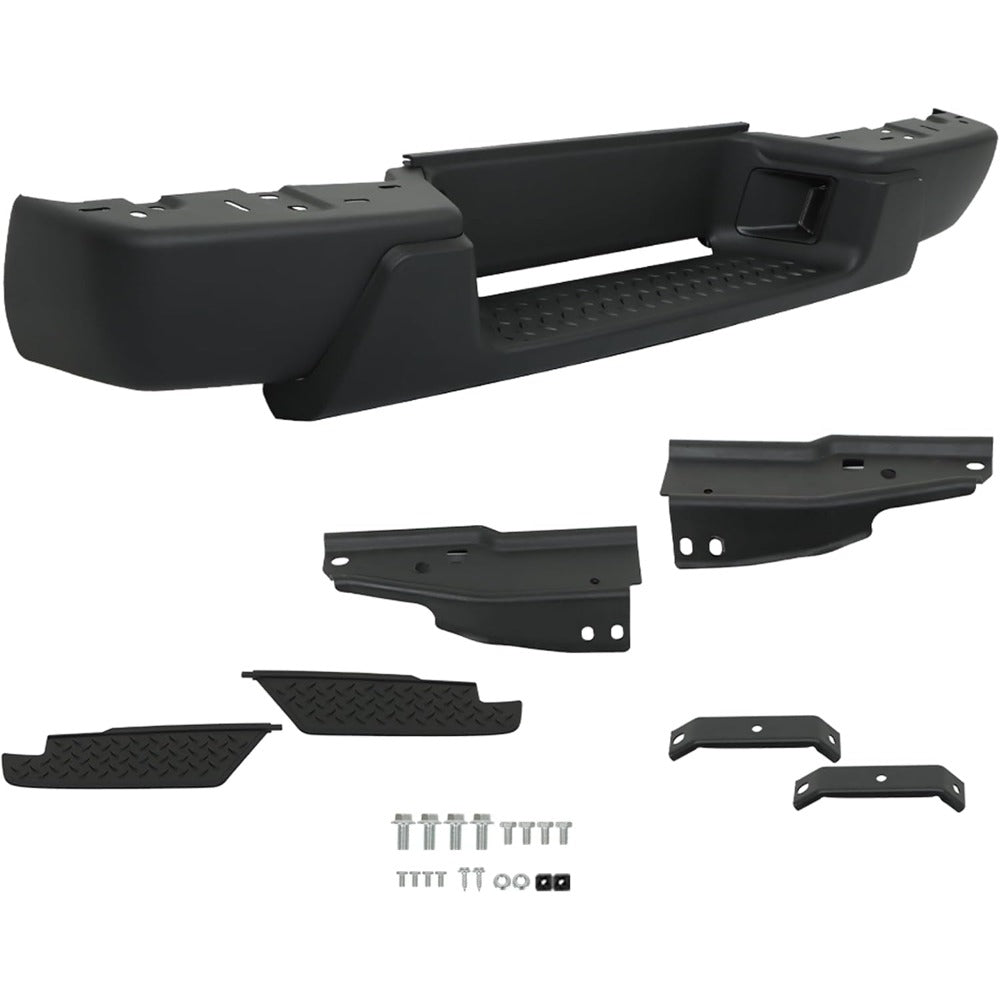 Black Steel Rear Step Bumper for Chevrolet Colorado & GMC Canyon 2004-2007, GM1103146