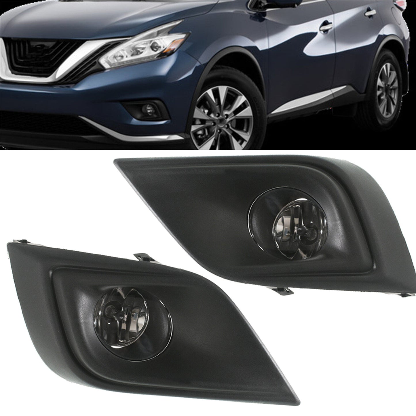 munirater Fog Lights Bumper Lamps For 2015-2017 Nissan Murano Driver & Passenger Side Set