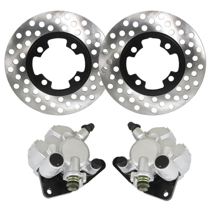 munirater For 2007-2014Yamaha Grizzly 350 400 450 YFM Front Brake Calipers & Brake Rotors