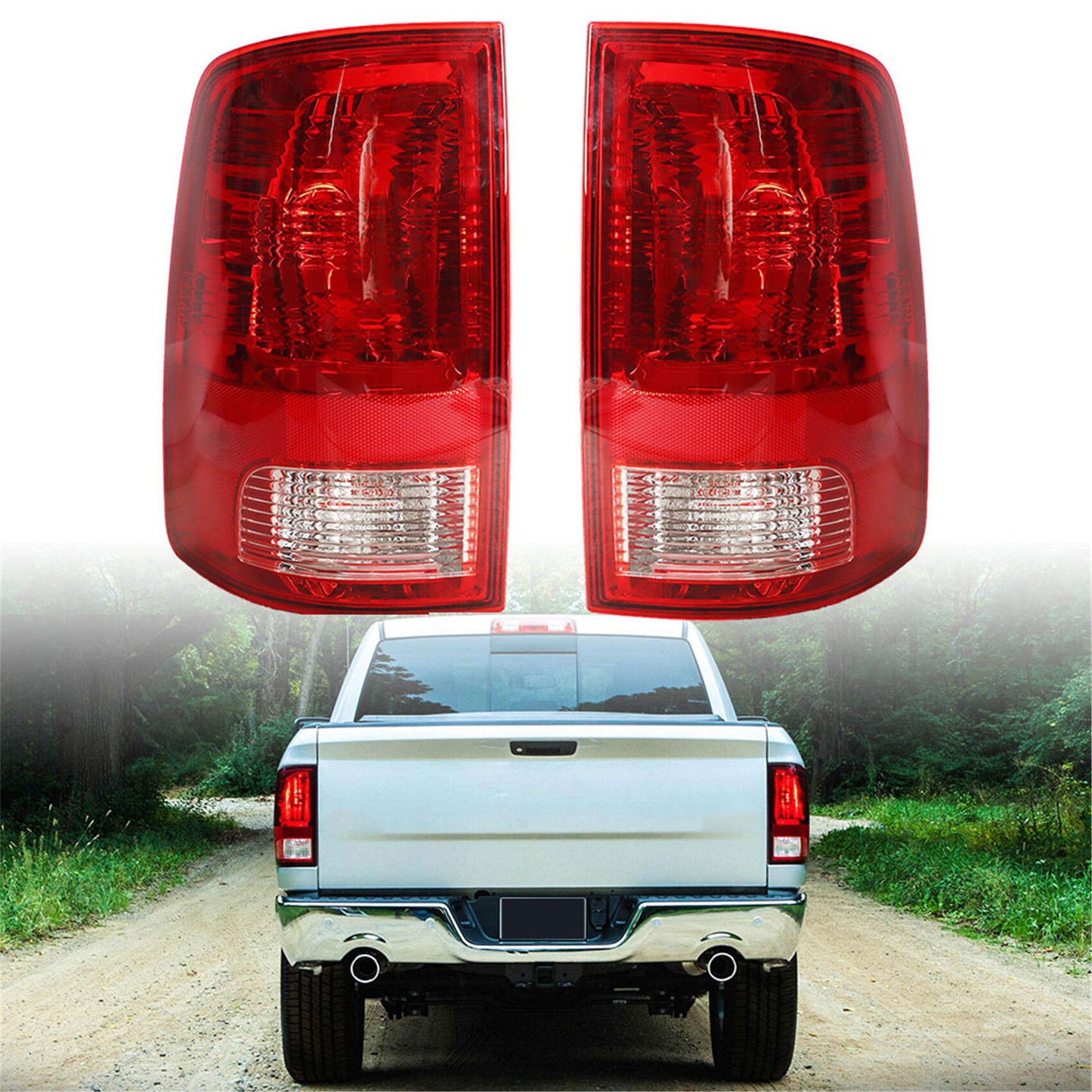 munirater Pair of Tail Light Assembly Replacement for 2009-2020 Ram Pickup Truck Driver and Passenger Side 55277415AF 55277414AF