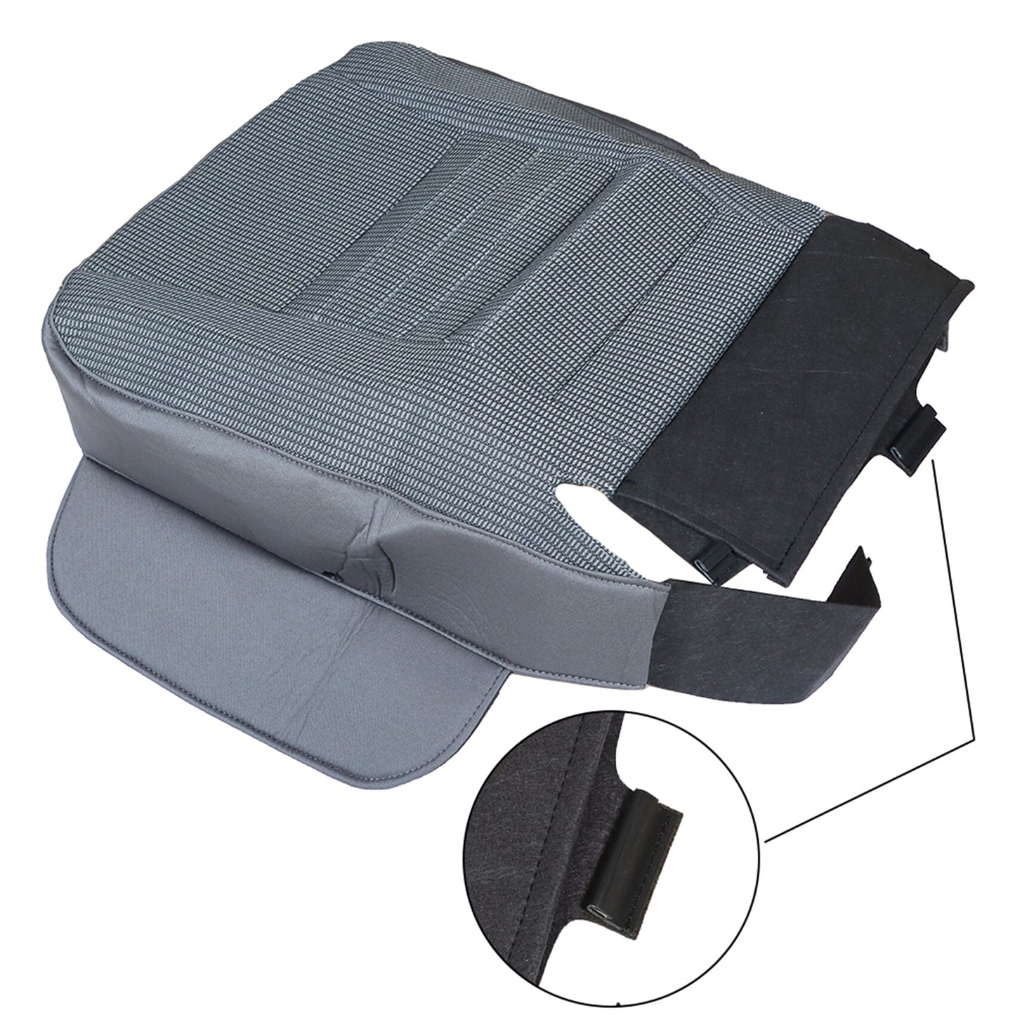 munirater Front Driver Bottom Cloth Seat Cover Gray Replacement for 2006-2009 Ram 2500 3500