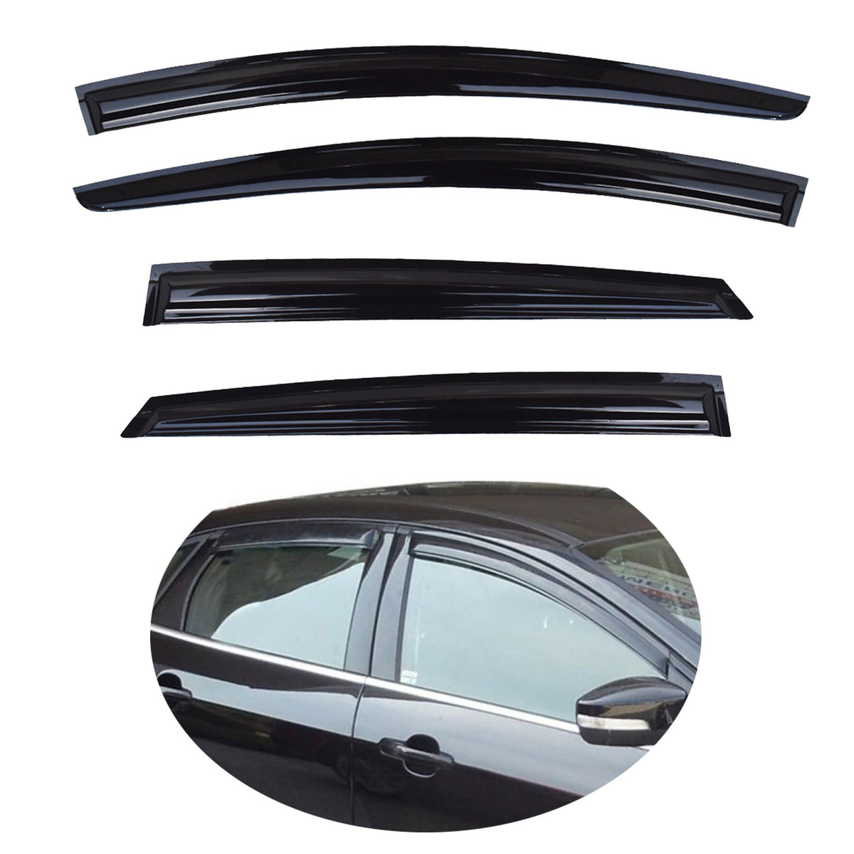 munirater Side Window Deflectors Visor Vent Rain Guard Replacement for 2012-2015 Focus