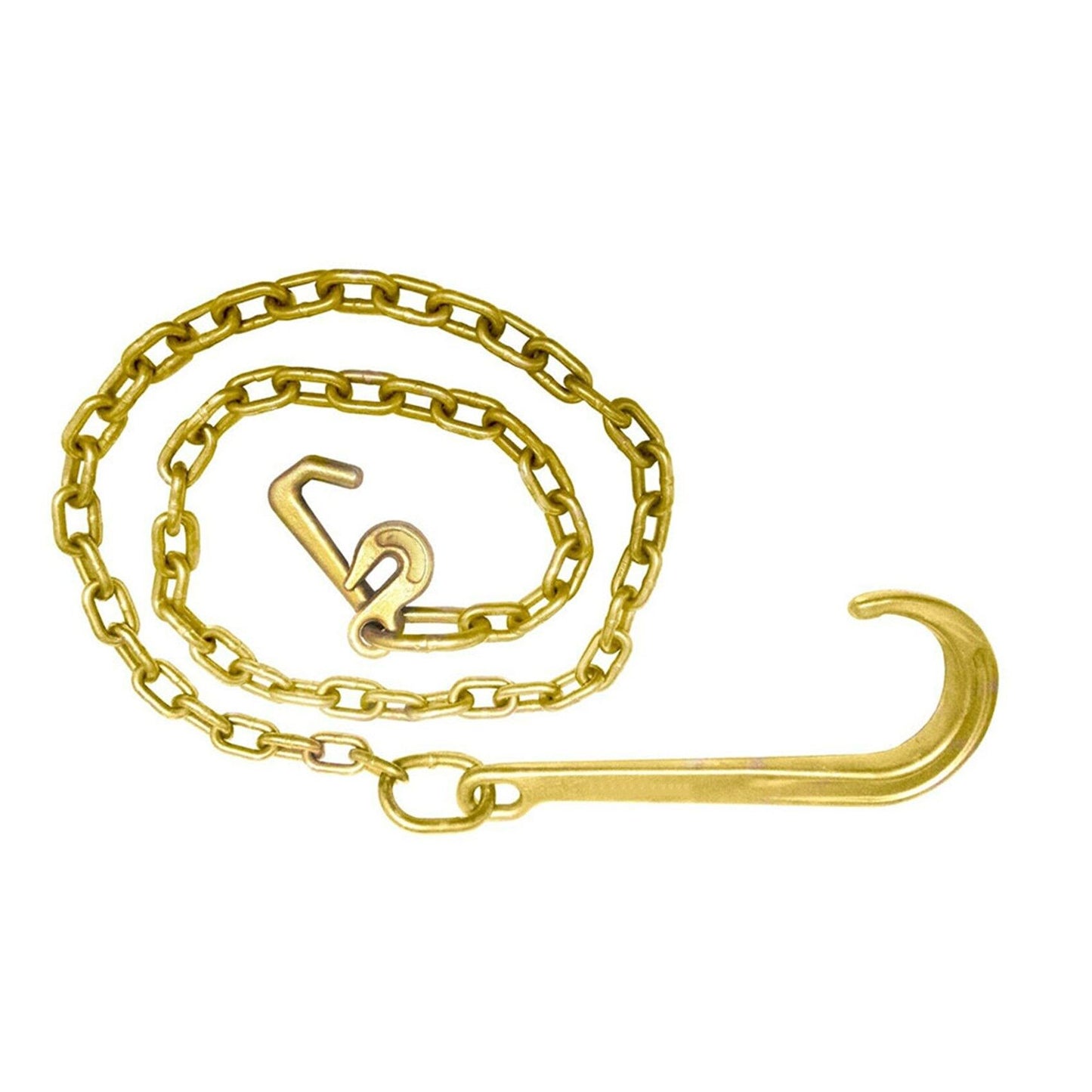 munirater 5/16in x 10 FT Grade 70 Tow Chain 15 J Hook and T Hook Mini J Hook Recovery Wrecker Axle Tow Truck Chain