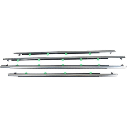 Chrome & Black Outer Window Weatherstrip Kit for 2007-2011 Honda CR-V, 4-Piece