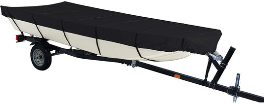 Boat Cover Heavy Duty Trailerable Replacement for Jon Boat 18FT Long and Beam Width Up to 75 Inch Black