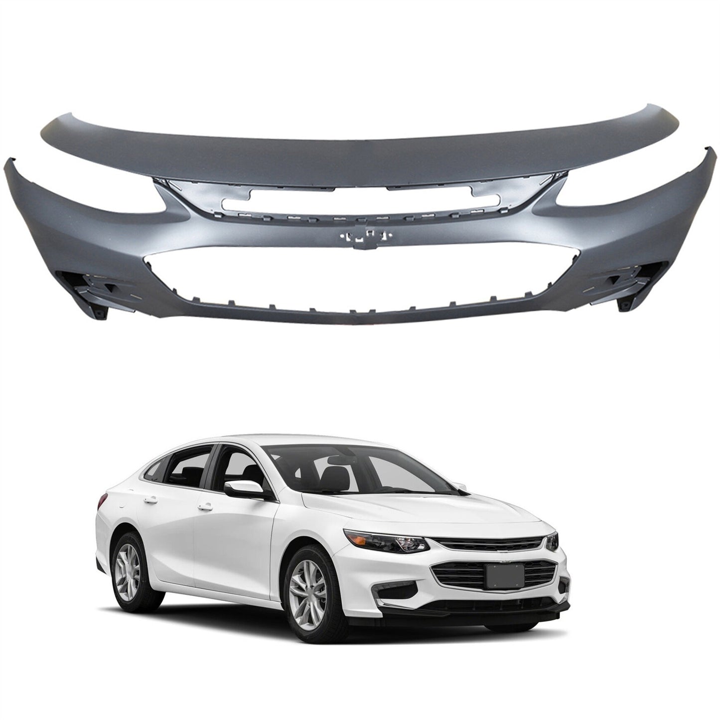 munirater Primered Front Bumper Cover Fascia Replacement for 2016-2018 Malibu