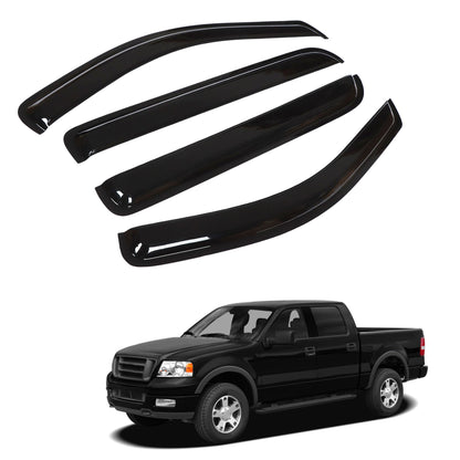 munirater Side Window Visor Vent Sun Rain Guard Deflector Replacement for 2005-2008 F-150 Crew Cab Pickup 4-Door