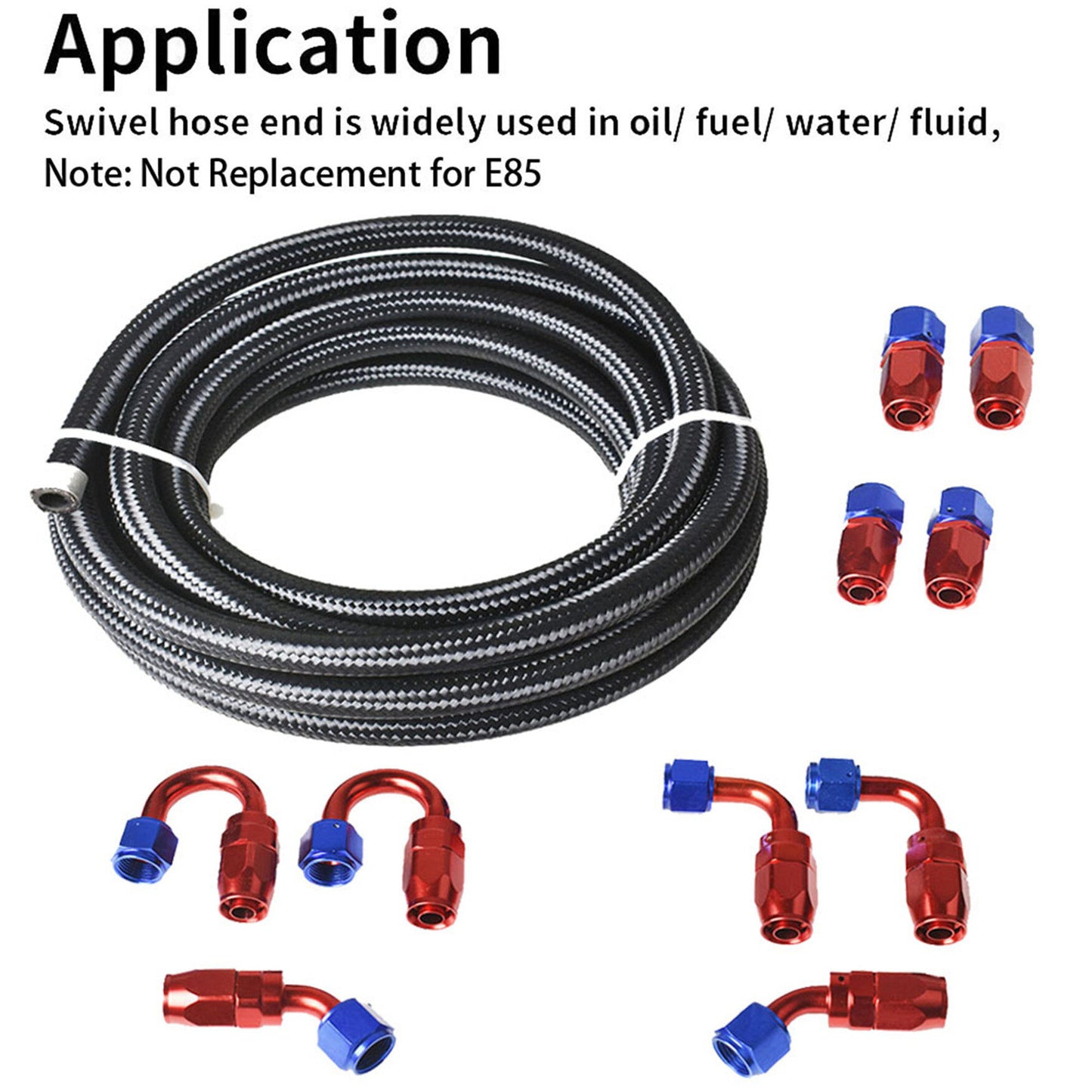 munirater 20Feet Braided Fuel Hose Line with Swivel Hose End Fitting Kit 10AN