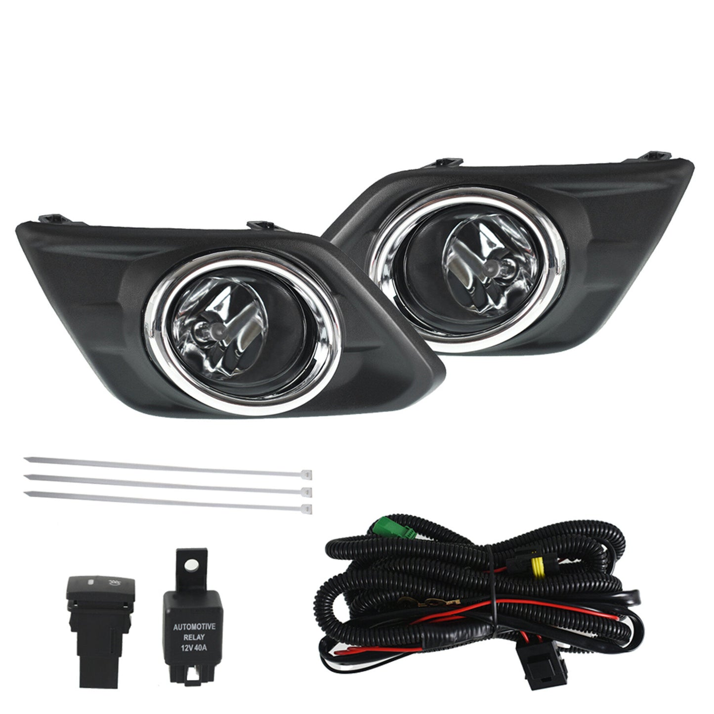 munirater Bumper Fog Light Driving Lamp For 2014-2016 Nissan Rogue + Switch+ Bezel