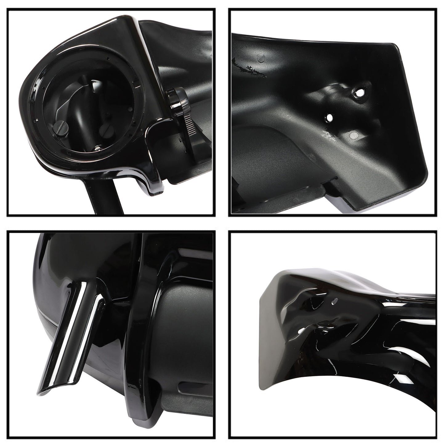 Vivid Black Finished Lower Vented Fairings w/ 6.5in Speaker Left Right Replacement for 1983-2013 touring models FLHT/FLHTCU/FLHRC/Road King/Street Glide