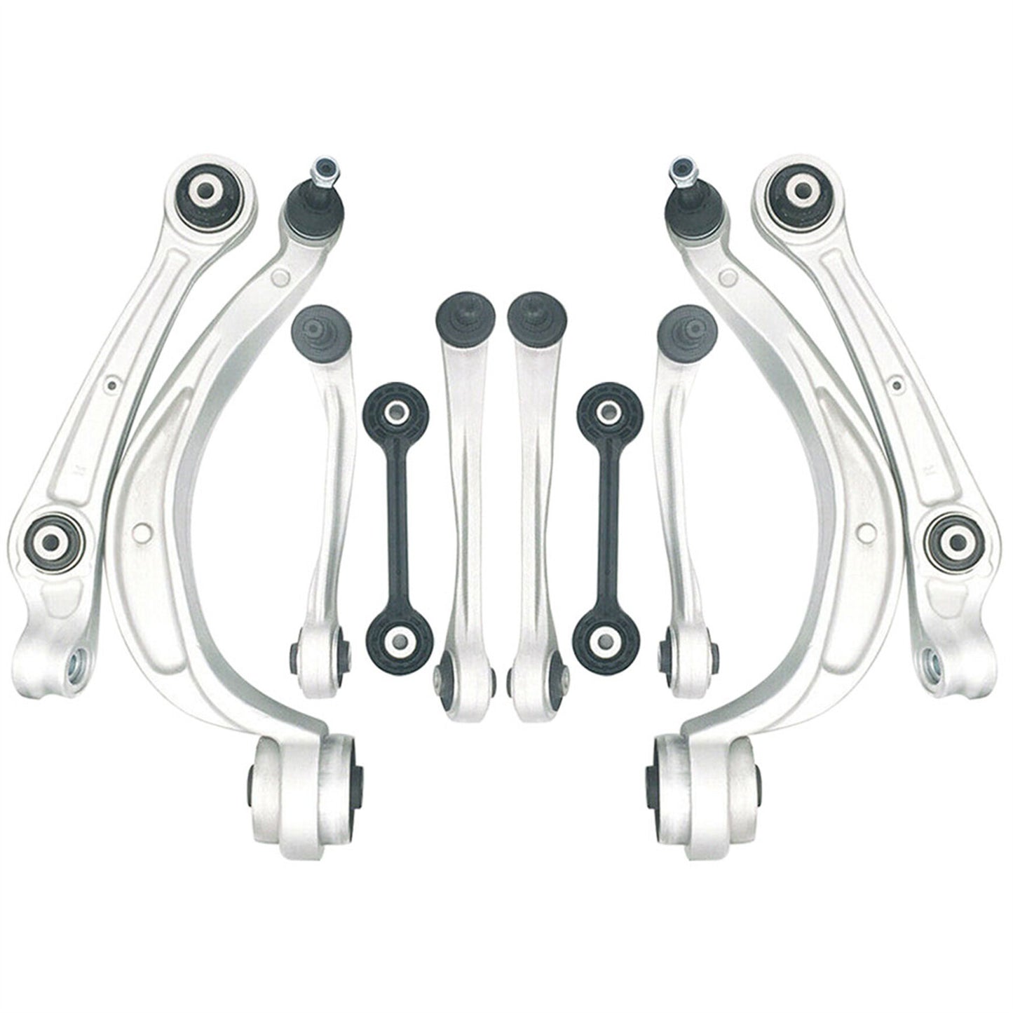 10-Pack Front Upper and Lower Control Arm Kit with Ball Joint Replacement for 11-12 A4 A5 S4 S5 Q5 Quattro