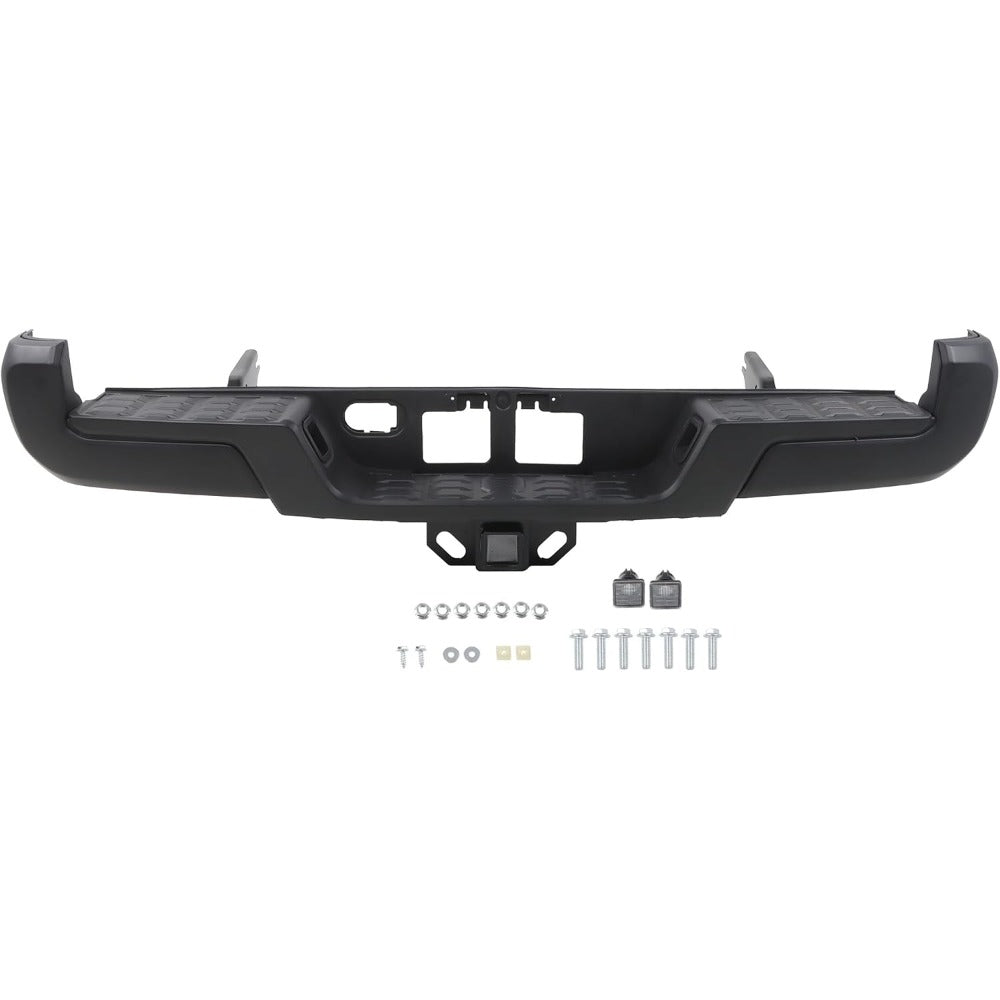 Black Steel Rear Step Bumper for Toyota Tacoma 2016-2023, TO1103128