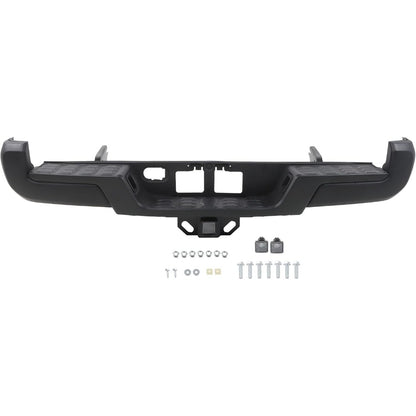 Black Steel Rear Step Bumper for Toyota Tacoma 2016-2023, TO1103128
