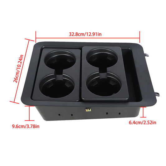 munirater Black Car Cup Holder Center Console with Tray Replacement for Silverado 1500 Avalanche 2007-2013 22860866
