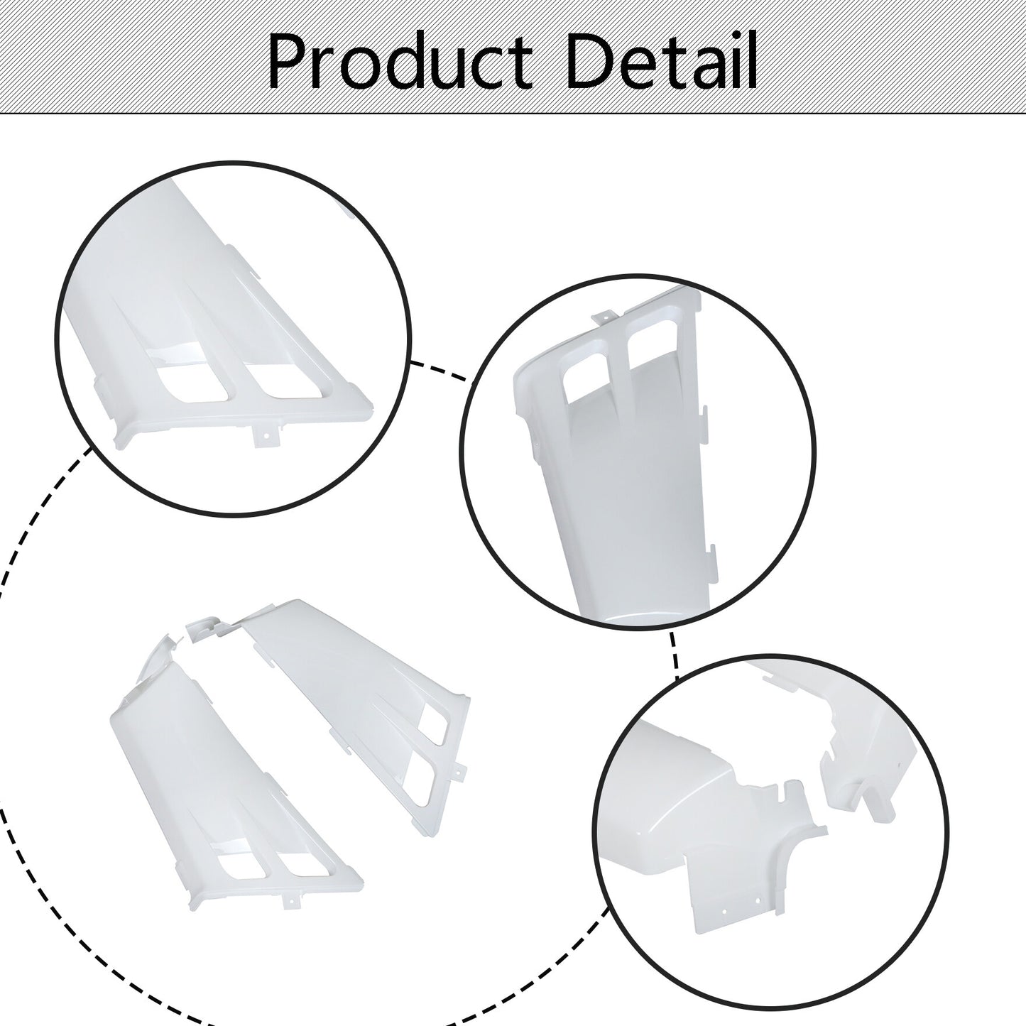 munirater White Plastic Gas Tank Side Covers and Grill Replacement for Banshee 1987-2006