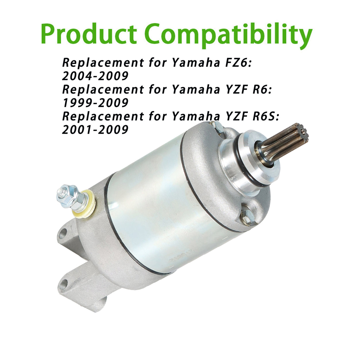 munirater Starter Motor Assembly Replacement for Yamaha YZF R6 YZF R6S FZ6 5EB-81890-00-00