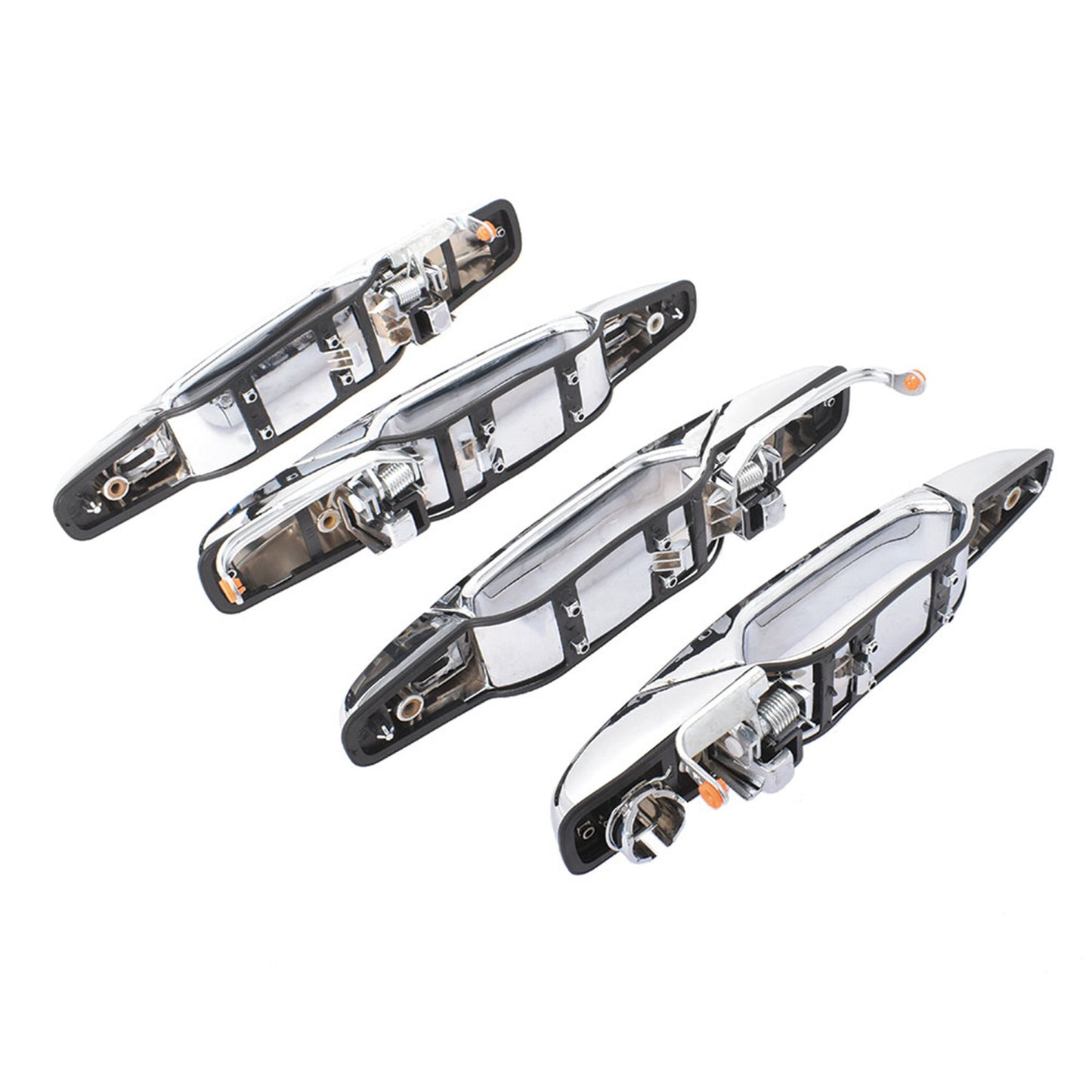 munirater Exterior Chrome Door Handle Set Front Rear Driver Passenger Side Replacement for 2007-2014 Escalade Silverado GM1310163